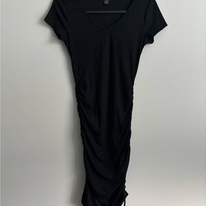 SHEIN Black V-Neck Bodycon Midi Dress